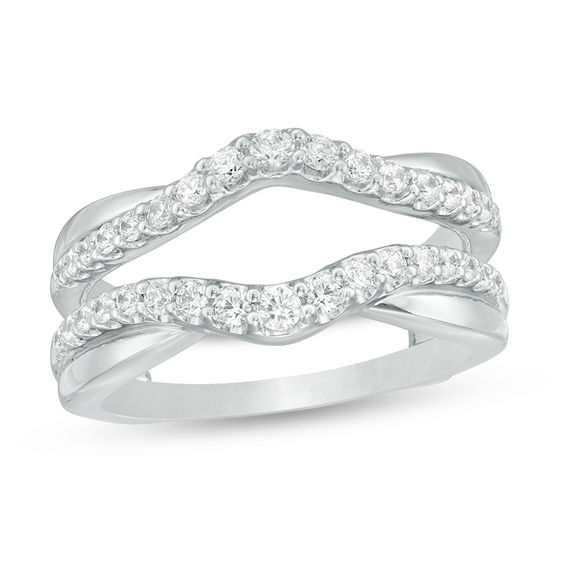 Zales 5 8 CT. T.w. Diamond Layered Contour Ring Solitaire Enhancer