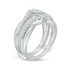 5/8 CT. T.W. Diamond Layered Contour Ring Solitaire Enhancer in 14K White Gold