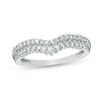 Thumbnail Image 1 of 1/3 CT. T.W. Diamond Double Row Chevron Anniversary Band in 10K White Gold