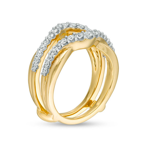 5/8 CT. T.w. Diamond Layered Contour Ring Solitaire Enhancer in 14K Gold
