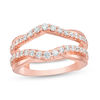 Thumbnail Image 1 of 5/8 CT. T.W. Diamond Layered Contour Ring Solitaire Enhancer in 14K Rose Gold