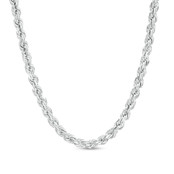 Men's 3.3mm Rope Chain Necklace in 10K White Gold - 22"