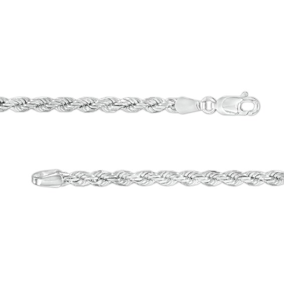 Men's 3.3mm Rope Chain Necklace in 10K White Gold - 22"