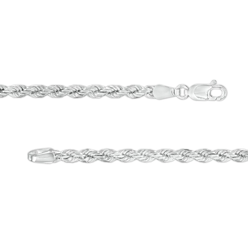 Men's 3.3mm Rope Chain Necklace in 10K White Gold - 22"