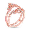 Thumbnail Image 2 of 1/4 CT. T.W. Diamond Vintage-Style Crown Ring Solitaire Enhancer in 14K Rose Gold