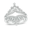 Thumbnail Image 1 of 3/8 CT. T.W. Diamond Vintage-Style Tiara Ring Solitaire Enhancer in 14K White Gold