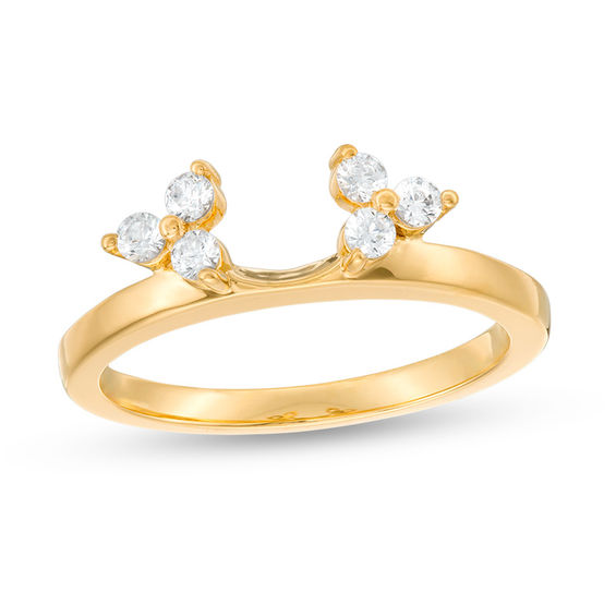 1/4 CT. T.w. Diamond Tri-Sides Solitaire Enhancer in 14K Gold
