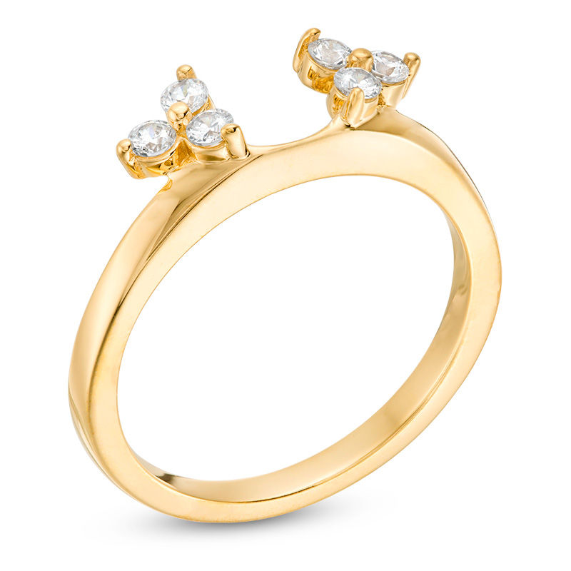 Main Image 2 of 1/4 CT. T.W. Diamond Tri-Sides Solitaire Enhancer in 14K Gold