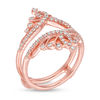 Thumbnail Image 1 of 3/8 CT. T.W. Diamond Vintage-Style Tiara Ring Solitaire Enhancer in 14K Rose Gold