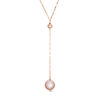 Thumbnail Image 1 of 8.0-8.5mm Pink Freshwater Cultured Pearl "Y" Necklace in 10K Rose Gold