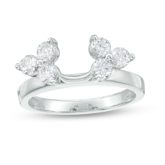 3/4 CT. T.w. Diamond Tri-Sides Solitaire Enhancer in 14K White Gold