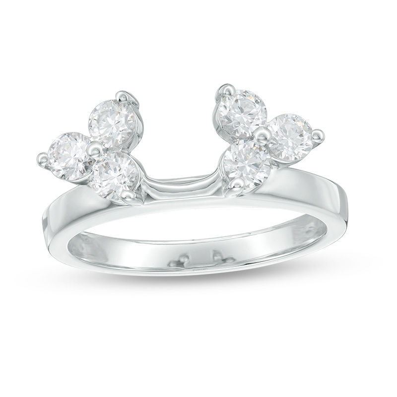 Main Image 1 of 3/4 CT. T.W. Diamond Tri-Sides Solitaire Enhancer in 14K White Gold