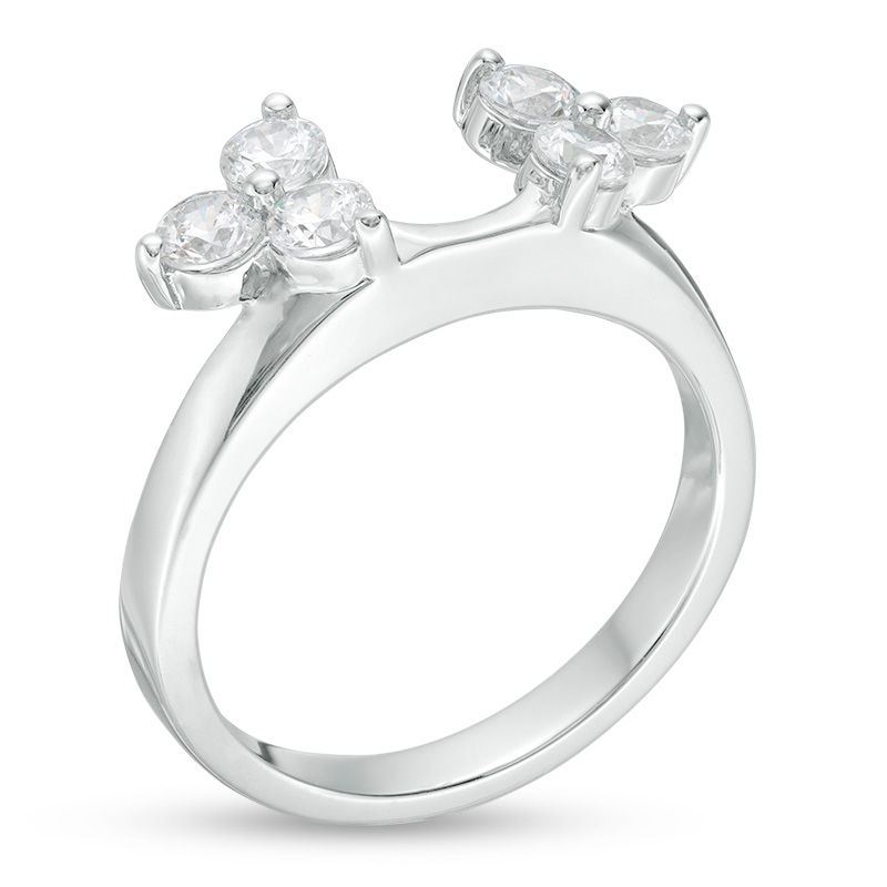 Main Image 2 of 3/4 CT. T.W. Diamond Tri-Sides Solitaire Enhancer in 14K White Gold