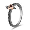 Enchanted Disney Villains Evil Queen Garnet and 1/10 CT. T.W. Diamond Ring in Black Sterling Silver and 10K Rose Gold