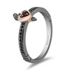 Thumbnail Image 1 of Enchanted Disney Villains Evil Queen Garnet and 1/10 CT. T.W. Diamond Ring in Black Sterling Silver and 10K Rose Gold