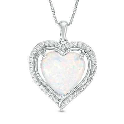 Heart Lock Necklace With Natural White Sapphire