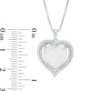 Thumbnail Image 2 of 12.0mm Heart-Shaped Lab-Created Opal and White Sapphire Swirl Frame Pendant in Sterling Silver