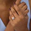 Thumbnail Image 1 of 1 CT. T.W.  Baguette and Round Diamond Starburst Frame  Ring in 14K Rose Gold