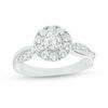 Thumbnail Image 1 of 7/8 CT. T.W. Diamond Frame Twist Shank Engagement Ring in 10K White Gold