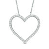 Thumbnail Image 1 of 1/2 CT. T.W. Diamond Heart Outline Pendant in Sterling Silver