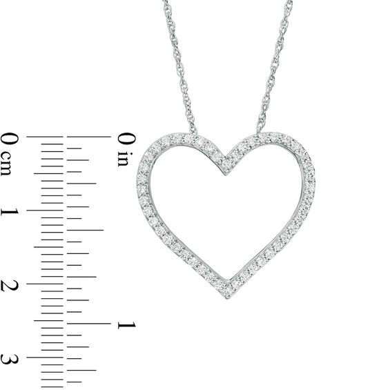 1/2 CT. T.w. Diamond Heart Outline Pendant in Sterling Silver