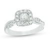 Thumbnail Image 1 of 7/8 CT. T.W. Princess-Cut Diamond Frame Twist Shank Engagement Ring in 10K White Gold