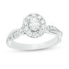 Thumbnail Image 1 of 7/8 CT. T.W. Oval Diamond Frame Twist Shank Engagement Ring in 10K White Gold