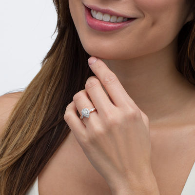 10K Rose Gold Pear Cut Genuine Tourmaline Diamond Engagement Wedding Halo Ring