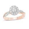 Thumbnail Image 0 of 7/8 CT. T.W. Oval Diamond Frame Twist Shank Engagement Ring in 10K Rose Gold