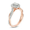 Thumbnail Image 2 of 7/8 CT. T.W. Oval Diamond Frame Twist Shank Engagement Ring in 10K Rose Gold