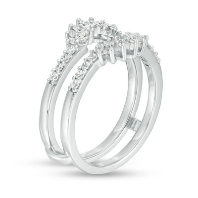 1 3 CT. T.W. Diamond Floral Ring Solitaire Enhancer in 10K White