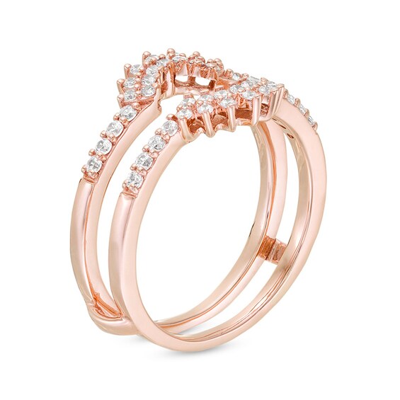 1/3 CT. T.w. Diamond Floral Ring Solitaire Enhancer in 10K Rose Gold