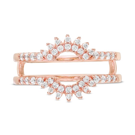 1/3 CT. T.w. Diamond Floral Ring Solitaire Enhancer in 10K Rose Gold