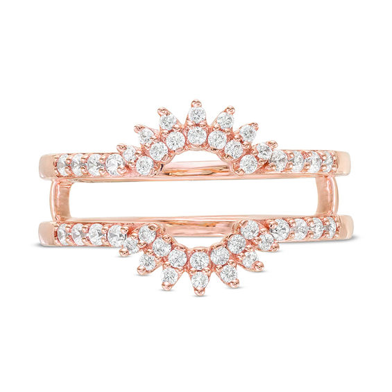 1/3 CT. T.w. Diamond Floral Ring Solitaire Enhancer in 10K Rose Gold
