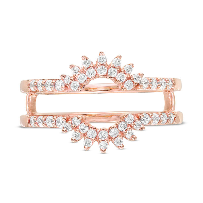 Main Image 3 of 1/3 CT. T.W. Diamond Floral Ring Solitaire Enhancer in 10K Rose Gold