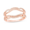 Thumbnail Image 1 of 1/4 CT. T.W. Diamond Wavy Split Shank Ring Solitaire Enhancer in 10K Rose Gold