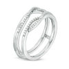 Thumbnail Image 1 of 1/8 CT. T.W. Diamond Criss-Cross Ring Solitaire Enhancer in Sterling Silver