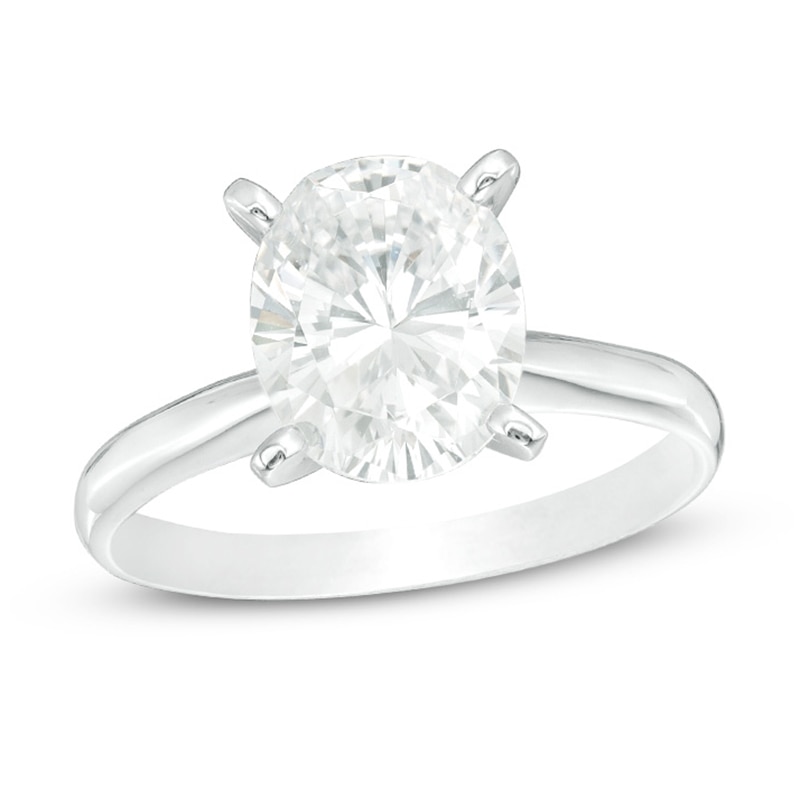 Main Image 1 of 3 CT. Certified Oval Diamond Solitaire Engagement Ring in 14K White Gold (I/I1)
