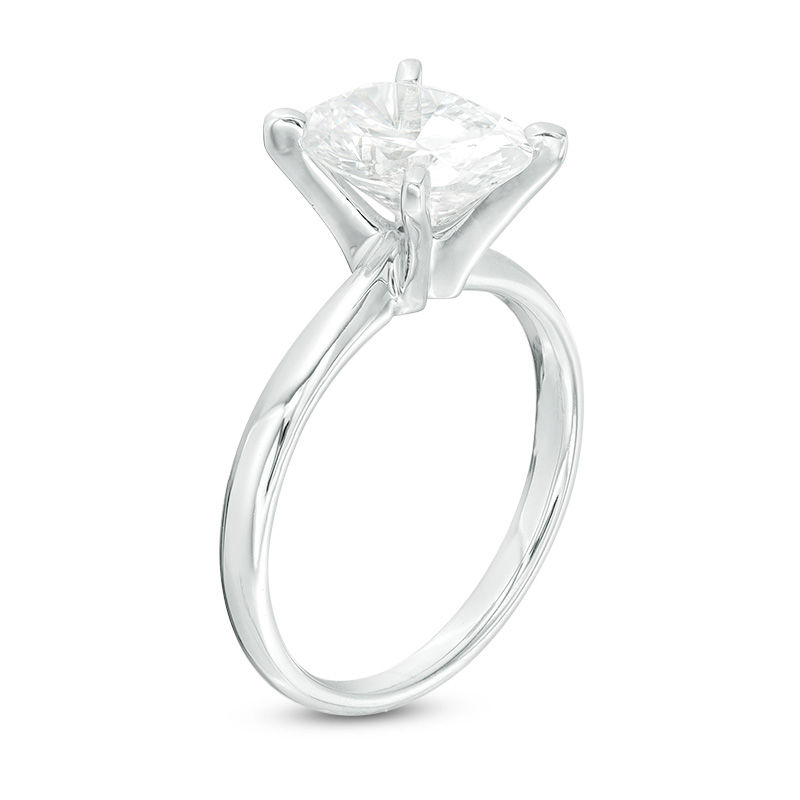 Main Image 2 of 3 CT. Certified Oval Diamond Solitaire Engagement Ring in 14K White Gold (I/I1)