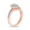 Thumbnail Image 2 of 1/2 CT. T.W. Composite Pear-Shaped Diamond Frame Bridal Set in 10K Rose Gold