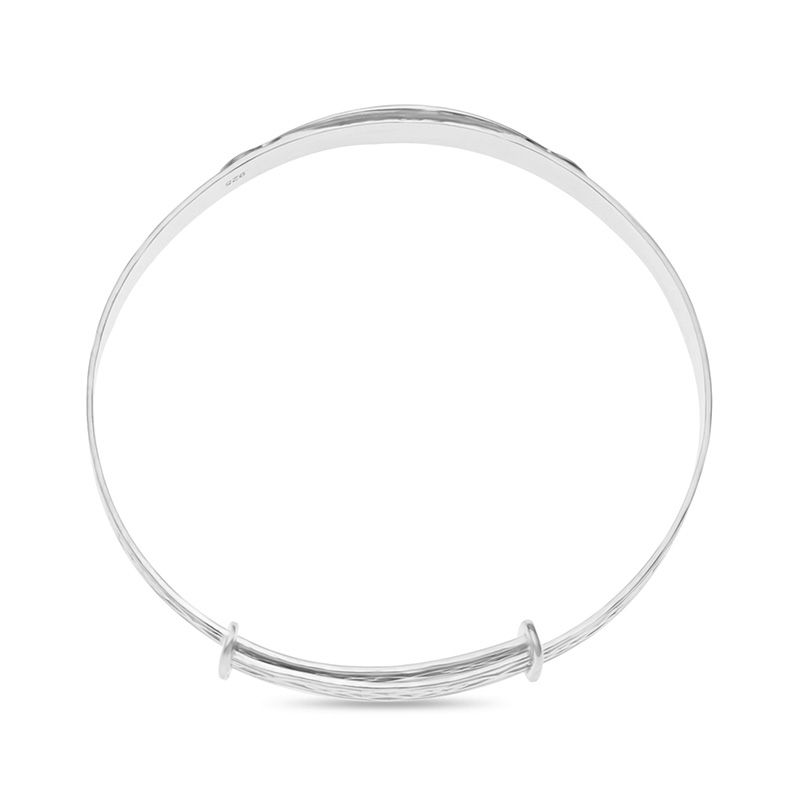 Baby's First Adjustable Celtic Scroll Engravable ID Bangle in Sterling Silver (1 Name) - 6.25"