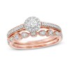 Thumbnail Image 1 of 1/3 CT. T.W. Diamond Frame Art Deco Bridal Set in 10K Rose Gold
