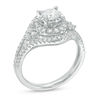 Thumbnail Image 3 of 1 CT. T.W. Diamond Frame Tri-Sides Bypass Engagement Ring in 14K White Gold