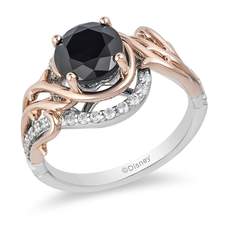 Enchanted Disney Villains Maleficent 2 CT. T.W. Black Diamond Thorn Engagement Ring in 14K Two-Tone Gold