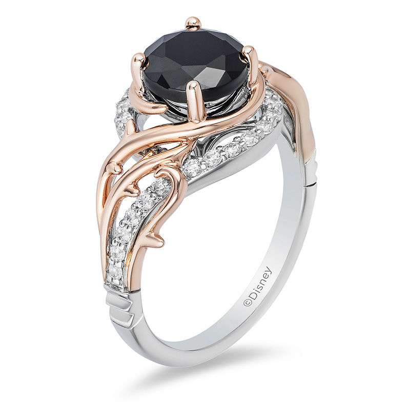 Enchanted Disney Villains Maleficent 2 CT. T.W. Black Diamond Thorn Engagement Ring in 14K Two-Tone Gold