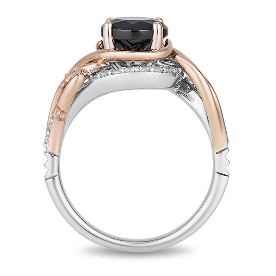 Enchanted Disney Villains Maleficent 2 CT. T.w. Black Diamond Thorn Engagement Ring in 14K Two-Tone Gold
