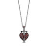 Thumbnail Image 0 of Enchanted Disney Villains Evil Queen Garnet and Black Diamond Accent Pendant in Sterling Silver with Black Rhodium - 19"