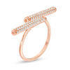 1/2 CT. T.W. Diamond Two Bar Open Ring in 10K Rose Gold