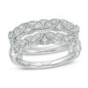 Thumbnail Image 1 of 3/8 CT. T.W. Diamond Leaves Vintage-Style Ring Solitaire Enhancer in Sterling Silver