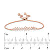 Thumbnail Image 2 of 1/2 CT. T.W. Baguette and Round Diamond Scatter Bolo Bracelet in 10K Rose Gold - 9.5"